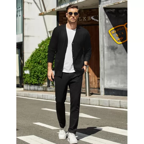 COOFANDY Mens Cardigan Sweaters Long Sleeve V Neck Cardigans Lightweight Knitted Button Down Sweaters with Pockets