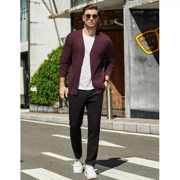 COOFANDY Mens Cardigan Sweaters Long Sleeve V Neck Cardigans Lightweight Knitted Button Down Sweaters with Pockets