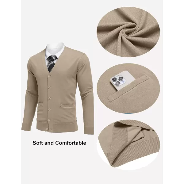COOFANDY Mens Cardigan Sweaters Long Sleeve V Neck Cardigans Lightweight Knitted Button Down Sweaters with Pockets