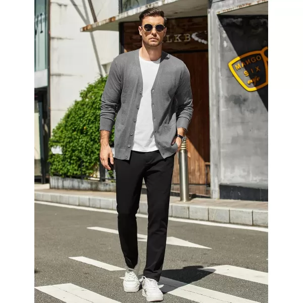 COOFANDY Mens Cardigan Sweaters Long Sleeve V Neck Cardigans Lightweight Knitted Button Down Sweaters with Pockets
