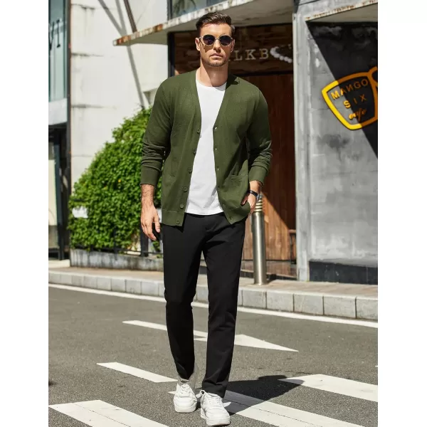 COOFANDY Mens Cardigan Sweaters Long Sleeve V Neck Cardigans Lightweight Knitted Button Down Sweaters with Pockets