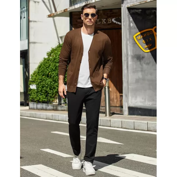 COOFANDY Mens Cardigan Sweaters Long Sleeve V Neck Cardigans Lightweight Knitted Button Down Sweaters with Pockets