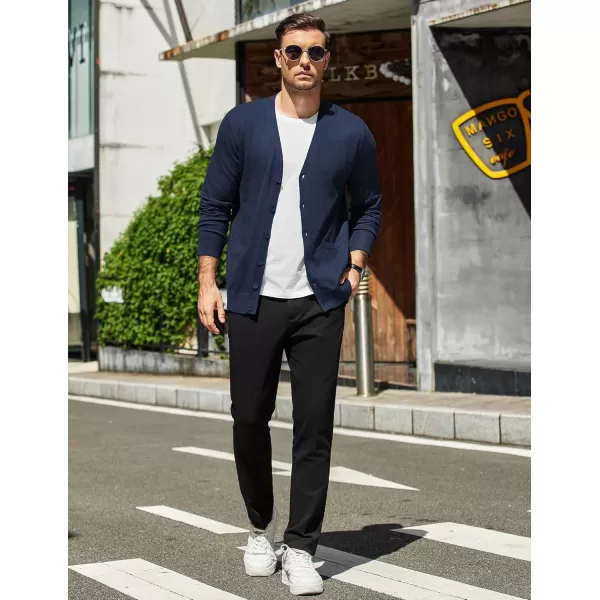 COOFANDY Mens Cardigan Sweaters Long Sleeve V Neck Cardigans Lightweight Knitted Button Down Sweaters with Pockets
