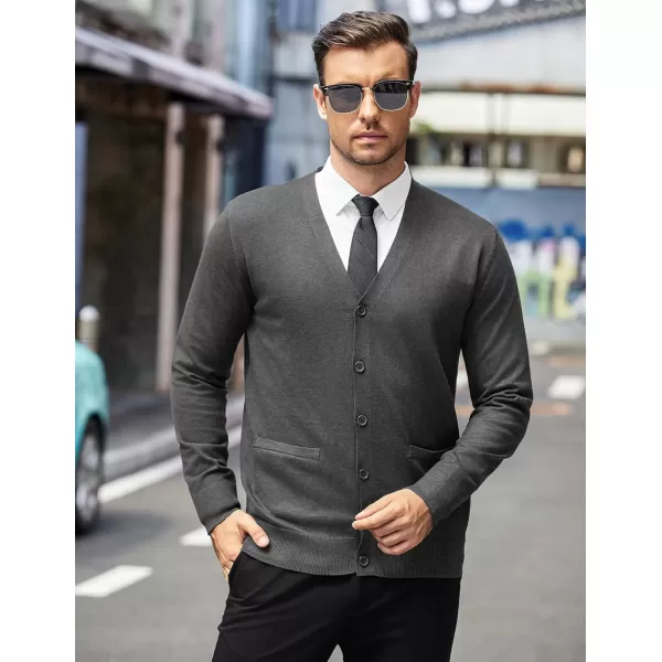 COOFANDY Mens Cardigan Sweaters Long Sleeve V Neck Cardigans Lightweight Knitted Button Down Sweaters with Pockets