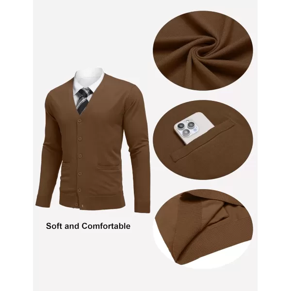 COOFANDY Mens Cardigan Sweaters Long Sleeve V Neck Cardigans Lightweight Knitted Button Down Sweaters with Pockets