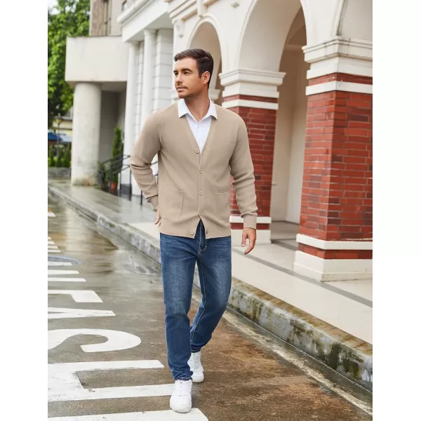 COOFANDY Men's Cardigan Sweaters with Button Lightweight Casual V Neck Long Sleeve Pockets Knitted Sweater