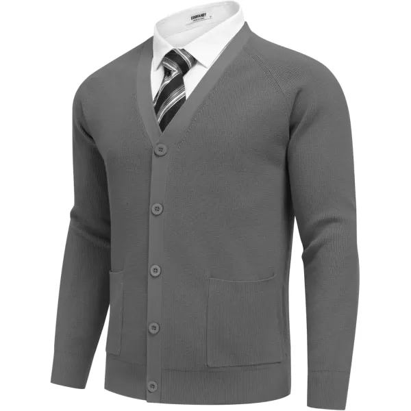 COOFANDY Men's Cardigan Sweaters with Button Lightweight Casual V Neck Long Sleeve Pockets Knitted Sweater