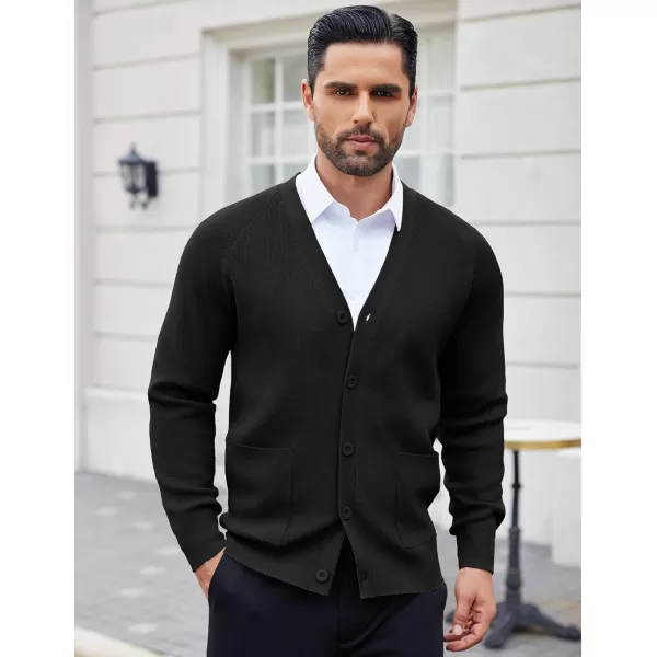 COOFANDY Men's Cardigan Sweaters with Button Lightweight Casual V Neck Long Sleeve Pockets Knitted Sweater