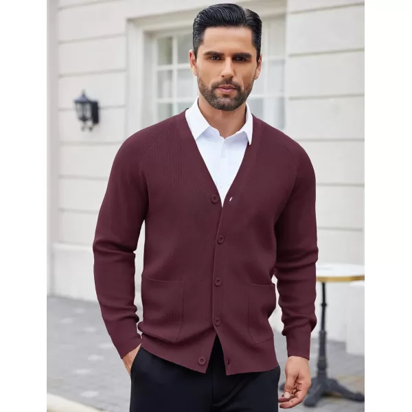 COOFANDY Men's Cardigan Sweaters with Button Lightweight Casual V Neck Long Sleeve Pockets Knitted Sweater