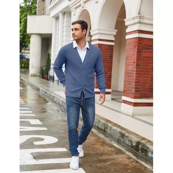 COOFANDY Men's Cardigan Sweaters with Button Lightweight Casual V Neck Long Sleeve Pockets Knitted Sweater