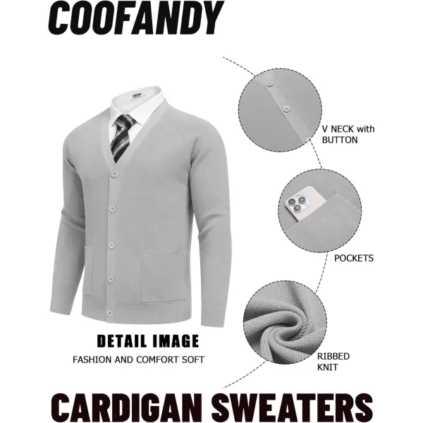 COOFANDY Men's Cardigan Sweaters with Button Lightweight Casual V Neck Long Sleeve Pockets Knitted Sweater