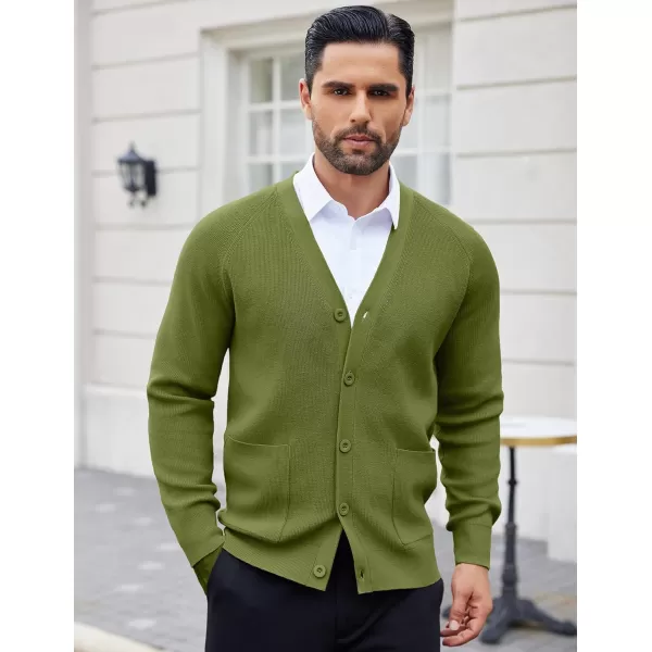 COOFANDY Men's Cardigan Sweaters with Button Lightweight Casual V Neck Long Sleeve Pockets Knitted Sweater