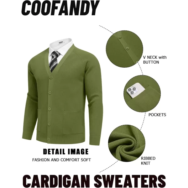 COOFANDY Men's Cardigan Sweaters with Button Lightweight Casual V Neck Long Sleeve Pockets Knitted Sweater