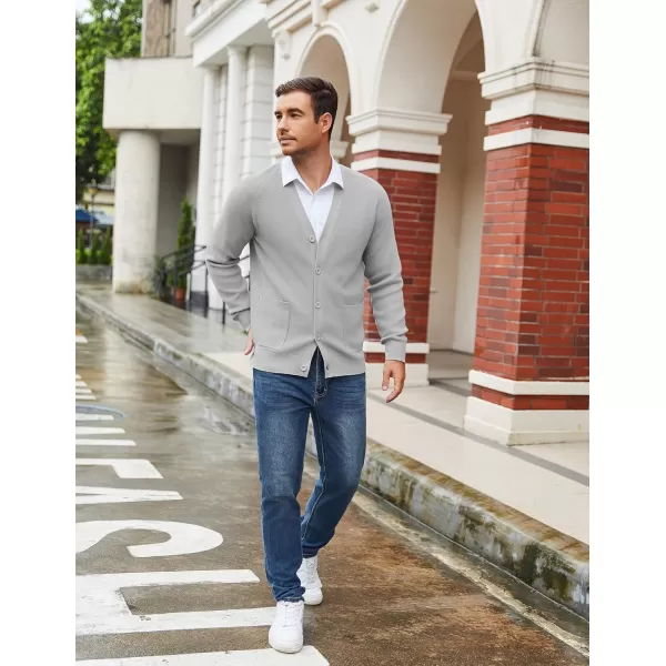 COOFANDY Men's Cardigan Sweaters with Button Lightweight Casual V Neck Long Sleeve Pockets Knitted Sweater
