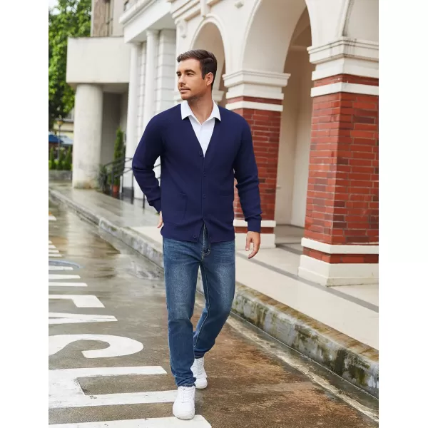 COOFANDY Men's Cardigan Sweaters with Button Lightweight Casual V Neck Long Sleeve Pockets Knitted Sweater