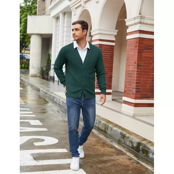 COOFANDY Men's Cardigan Sweaters with Button Lightweight Casual V Neck Long Sleeve Pockets Knitted Sweater