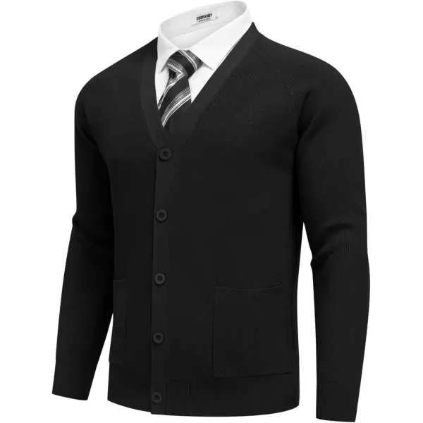 COOFANDY Men's Cardigan Sweaters with Button Lightweight Casual V Neck Long Sleeve Pockets Knitted Sweater