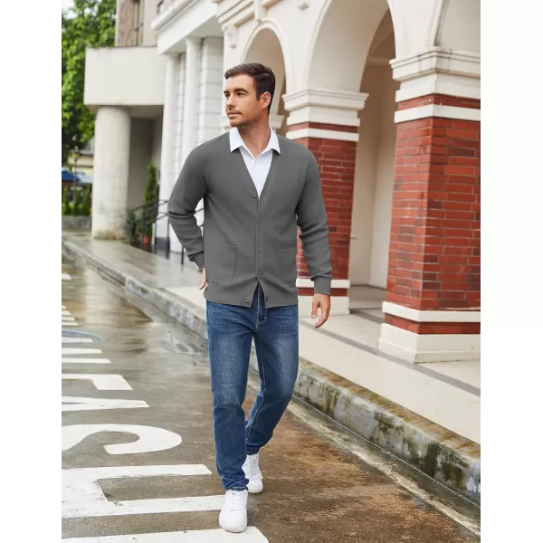COOFANDY Men's Cardigan Sweaters with Button Lightweight Casual V Neck Long Sleeve Pockets Knitted Sweater
