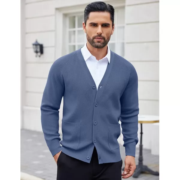 COOFANDY Men's Cardigan Sweaters with Button Lightweight Casual V Neck Long Sleeve Pockets Knitted Sweater