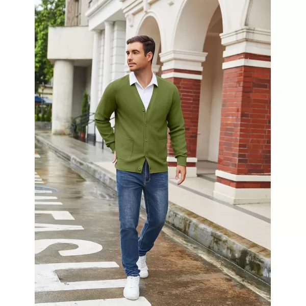 COOFANDY Men's Cardigan Sweaters with Button Lightweight Casual V Neck Long Sleeve Pockets Knitted Sweater