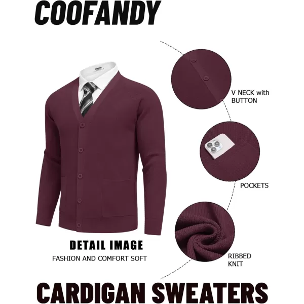 COOFANDY Men's Cardigan Sweaters with Button Lightweight Casual V Neck Long Sleeve Pockets Knitted Sweater
