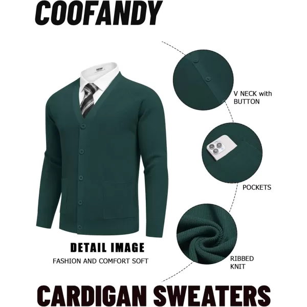 COOFANDY Men's Cardigan Sweaters with Button Lightweight Casual V Neck Long Sleeve Pockets Knitted Sweater