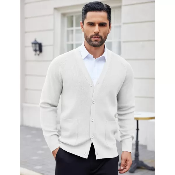 COOFANDY Men's Cardigan Sweaters with Button Lightweight Casual V Neck Long Sleeve Pockets Knitted Sweater