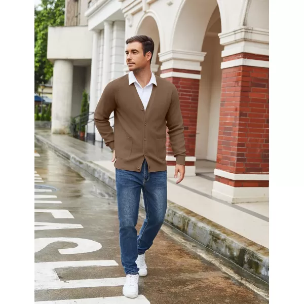COOFANDY Men's Cardigan Sweaters with Button Lightweight Casual V Neck Long Sleeve Pockets Knitted Sweater