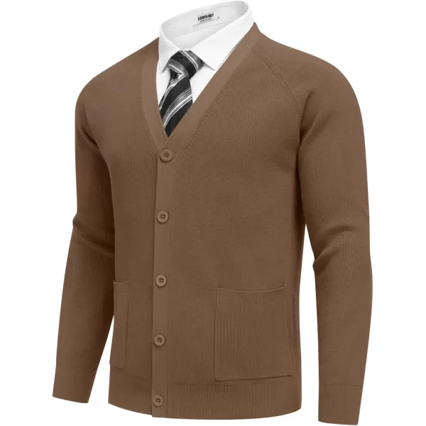 COOFANDY Men's Cardigan Sweaters with Button Lightweight Casual V Neck Long Sleeve Pockets Knitted Sweater