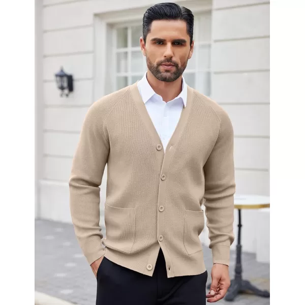 COOFANDY Men's Cardigan Sweaters with Button Lightweight Casual V Neck Long Sleeve Pockets Knitted Sweater