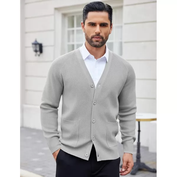 COOFANDY Men's Cardigan Sweaters with Button Lightweight Casual V Neck Long Sleeve Pockets Knitted Sweater