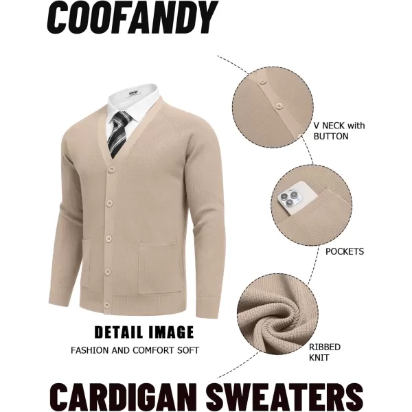 COOFANDY Men's Cardigan Sweaters with Button Lightweight Casual V Neck Long Sleeve Pockets Knitted Sweater