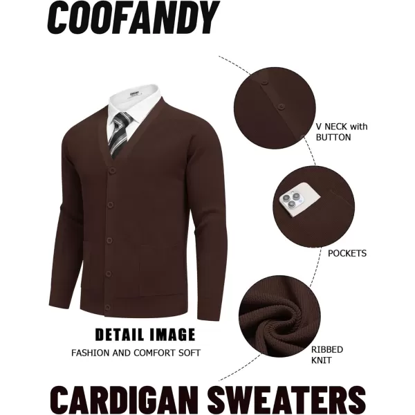 COOFANDY Men's Cardigan Sweaters with Button Lightweight Casual V Neck Long Sleeve Pockets Knitted Sweater