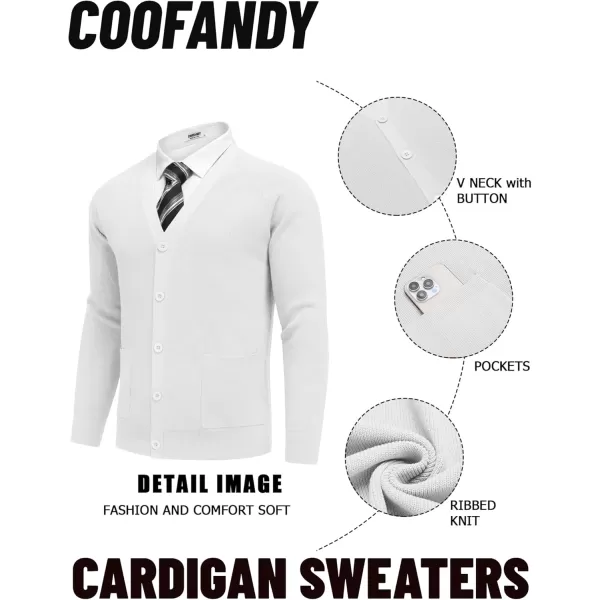 COOFANDY Men's Cardigan Sweaters with Button Lightweight Casual V Neck Long Sleeve Pockets Knitted Sweater