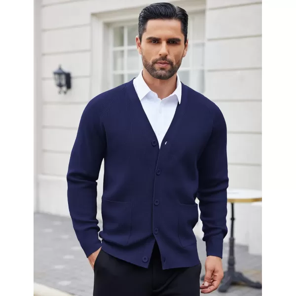 COOFANDY Men's Cardigan Sweaters with Button Lightweight Casual V Neck Long Sleeve Pockets Knitted Sweater