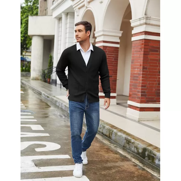 COOFANDY Men's Cardigan Sweaters with Button Lightweight Casual V Neck Long Sleeve Pockets Knitted Sweater
