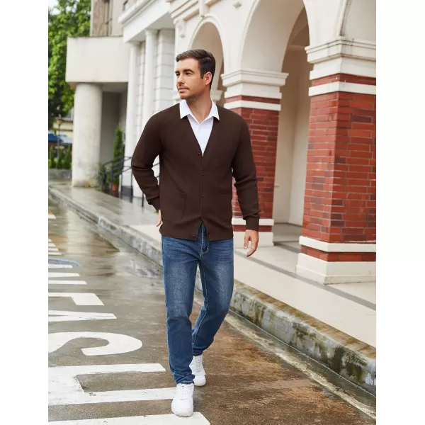 COOFANDY Men's Cardigan Sweaters with Button Lightweight Casual V Neck Long Sleeve Pockets Knitted Sweater