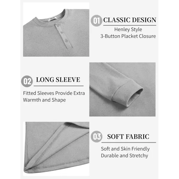 COOFANDY Men's Henley Shirts Long Sleeve Basic Pullover Shirt Lightweight Button T-Shirts