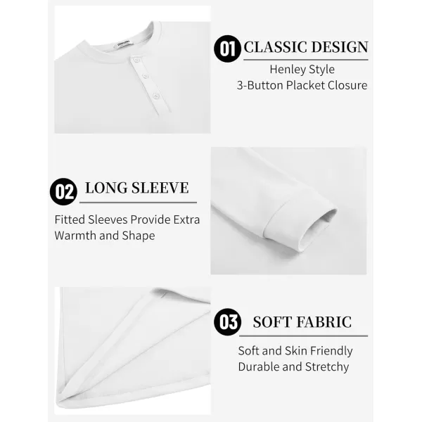 COOFANDY Men's Henley Shirts Long Sleeve Basic Pullover Shirt Lightweight Button T-Shirts