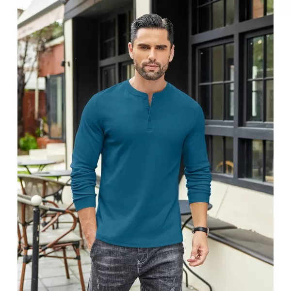 COOFANDY Men's Henley Shirts Long Sleeve Basic Pullover Shirt Lightweight Button T-Shirts
