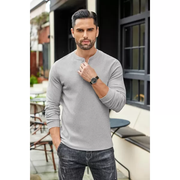 COOFANDY Men's Henley Shirts Long Sleeve Basic Pullover Shirt Lightweight Button T-Shirts