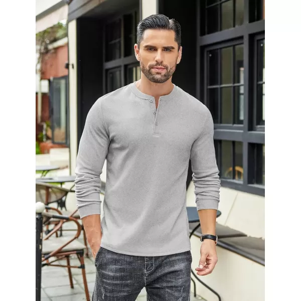 COOFANDY Men's Henley Shirts Long Sleeve Basic Pullover Shirt Lightweight Button T-Shirts