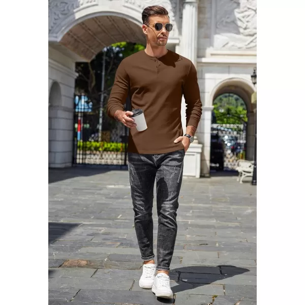 COOFANDY Men's Henley Shirts Long Sleeve Basic Pullover Shirt Lightweight Button T-Shirts
