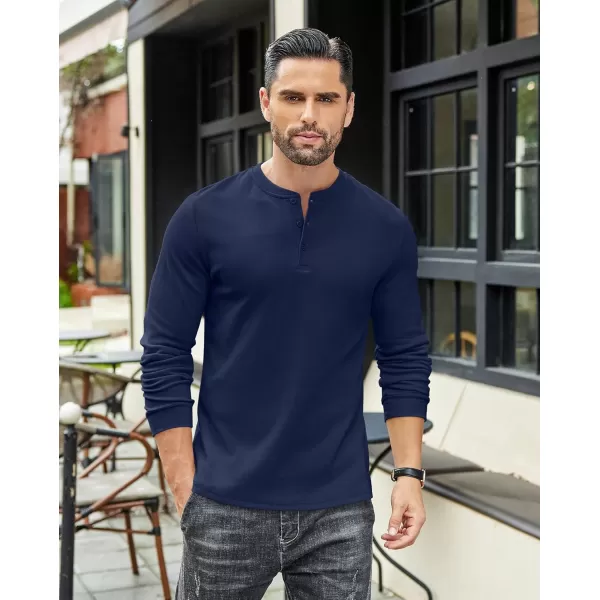 COOFANDY Men's Henley Shirts Long Sleeve Basic Pullover Shirt Lightweight Button T-Shirts