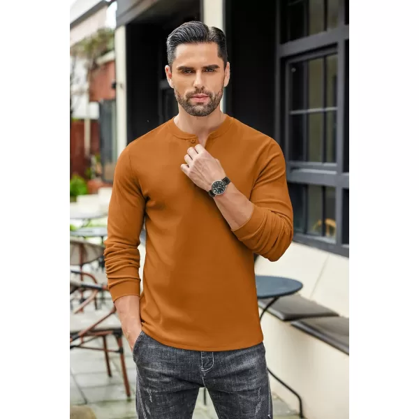 COOFANDY Men's Henley Shirts Long Sleeve Basic Pullover Shirt Lightweight Button T-Shirts