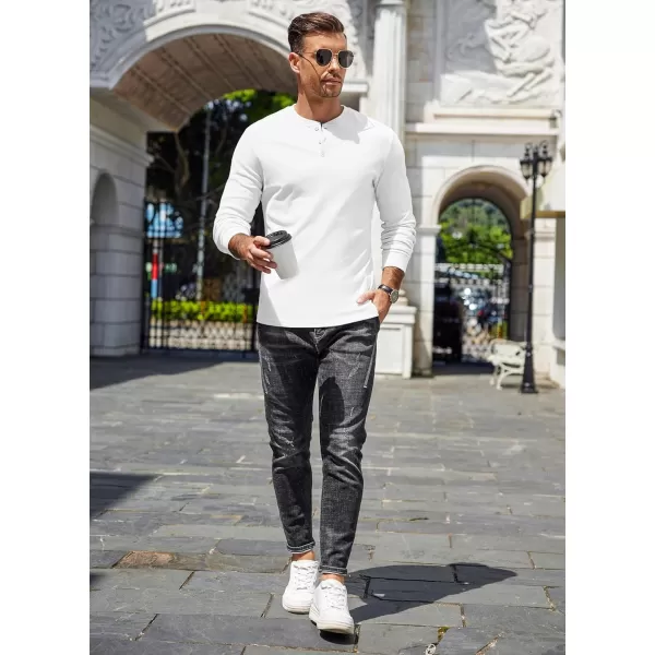 COOFANDY Men's Henley Shirts Long Sleeve Basic Pullover Shirt Lightweight Button T-Shirts