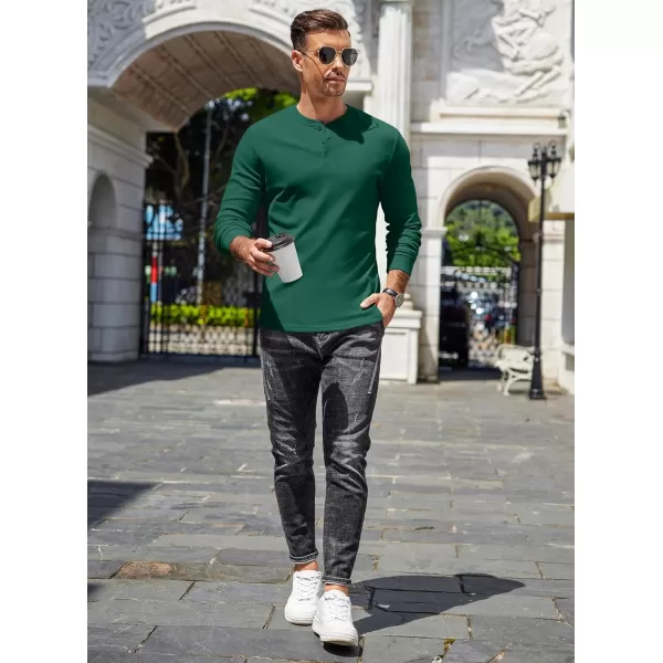 COOFANDY Men's Henley Shirts Long Sleeve Basic Pullover Shirt Lightweight Button T-Shirts