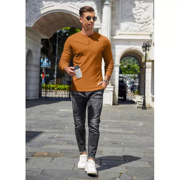 COOFANDY Men's Henley Shirts Long Sleeve Basic Pullover Shirt Lightweight Button T-Shirts