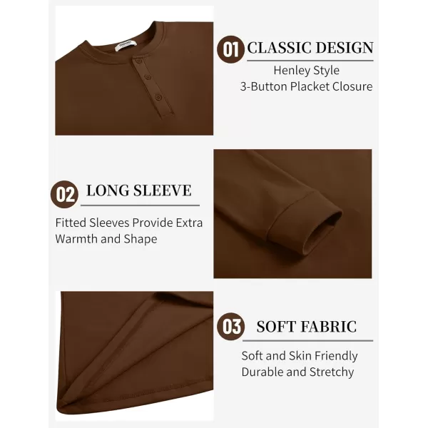 COOFANDY Men's Henley Shirts Long Sleeve Basic Pullover Shirt Lightweight Button T-Shirts