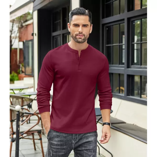 COOFANDY Men's Henley Shirts Long Sleeve Basic Pullover Shirt Lightweight Button T-Shirts